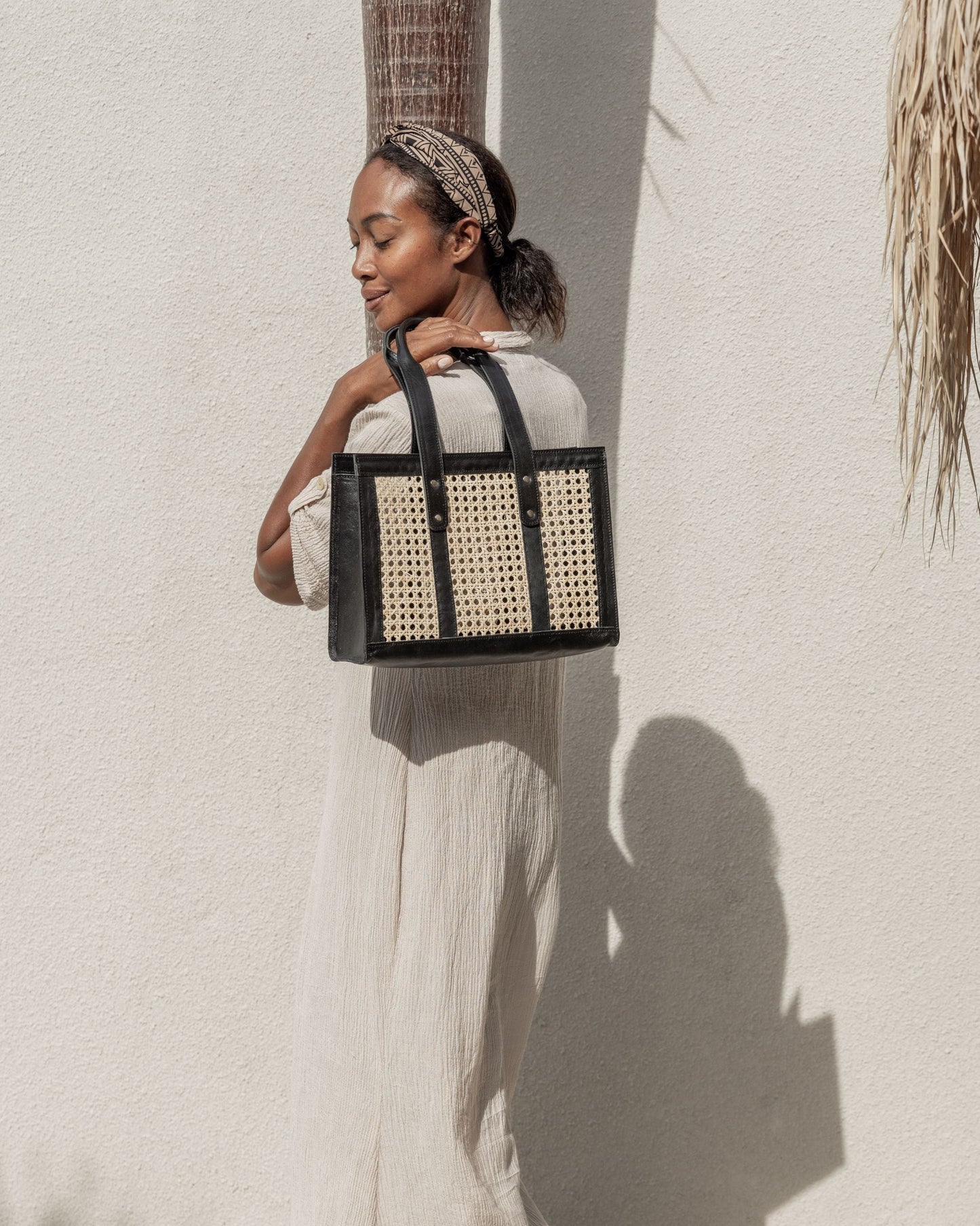 Raja Leather and Cane Everyday Bag
