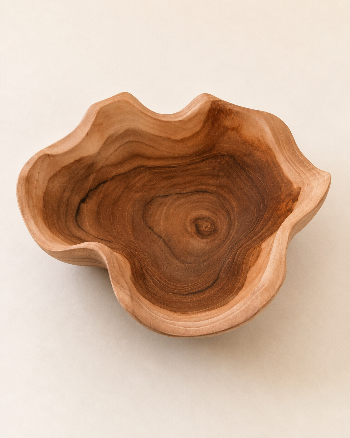 Teak Wavy Bowl