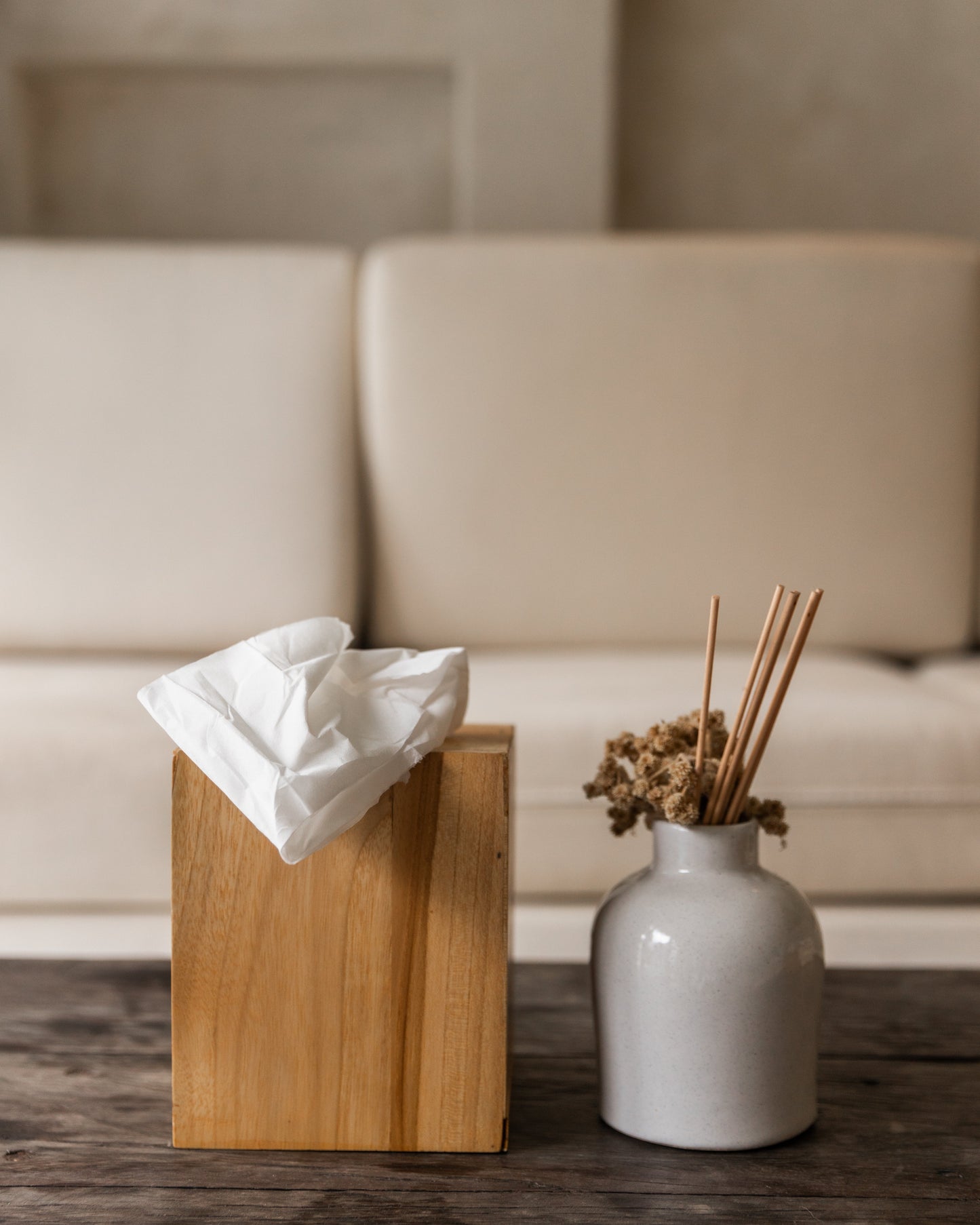 Teak Tissue Box